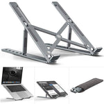 Folding Adjustable Aluminum Laptop Stand - Portable Ergonomic Multi Angle Desk Riser Lightweight Heat Dissipation Notebook Holder Mount